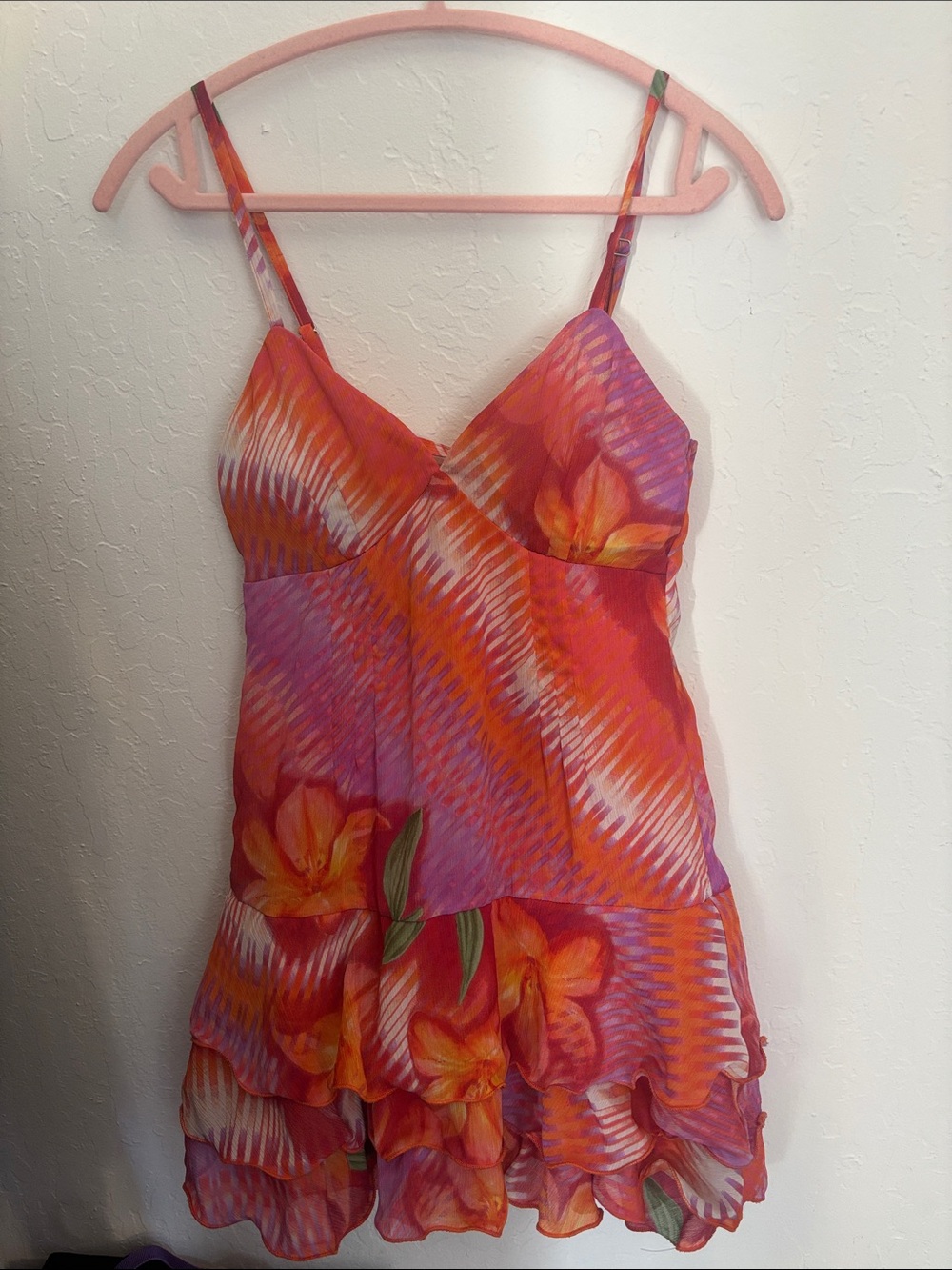 Floral V‑Neck Ruffle Dress - Picture 1 of 3